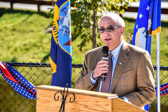 Ralph W. Galati was the featured speaker on Saturday, Oct. 15. He spoke of the time when many Vietnam veterans were cursed at and spat upon here in the states when they came home from the war. They couldn’t wear their uniforms on leave because of the insults of “baby killer,” “drug addict” or “warmonger.” Some concealed their past military service when applying for jobs because of prejudice and mistrust, he said.  He’s glad that those attitudes have changed.