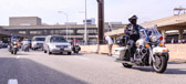 Chester County Highway Patrol Sheriff Cpl. Glover leads the procession to Oxford, PA.