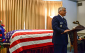 Air National Guard Brigadier General Anthony J. Carrelli speaks to those in attendance.