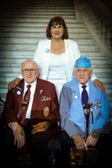 Barb Bernard, Past National President, Proud Gold Star Mom of SFC Brent Adams 12/01/05 Ramadi, Iraq along with former US Army Korean War POW Charles Egresitz, Purple Heart ( Captured 14 June 1952 | Released 12 Aug. 1953 ) and former World War II POW Frank Lashinsky.