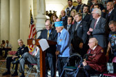 Rep. Stephen Barrar introducing former US Army Korean War POW Charles Egresitz