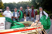 On the third Sunday of each month members of Chapter 3 VA - Rolling Thunder Inc. meet at 6 AM to clean and wash the Wall, the Three Soldiers Statue, the In Memory Plaque, the Nurse's Statue and the Korean Memorial. Today's washers are John Koterba, Don Armstrong, Clif Lewin, William Jones Sr., Lee Bertrand, Richard Kroh and Mac Macdonald.