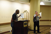 Ed “Scooby” Rutledge and Gus Dante (Rolling Thunder Board of Directors) explaining that the primary bills/resolutions that we are concentrating on are: S-885/H.R. 1670 the National POW-MIA Remembrance Act of 2015 and S-901/H.R. 1769 the Toxic Exposure Research Act of 2015.