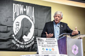 Jim “Moe” Moyer, Vietnam Veteran and founder of “The Ride Home” addressing the National Alliance of Families meeting