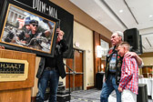 Artie and grandson Gavin  admiring this amazing portrait painting.