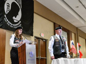 Elaine Martin, Rolling Thunder National explains the "Missing Man" table ceremony.