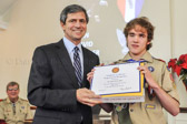 PA Congressman Joe Sestak presents a certificate of special congressional recognition.