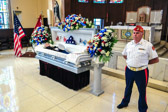 John Morris stands watch at casket