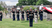 Three volleys of fire for a 21 gun salute