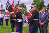 The fifth fold is a tribute to our country, for in the <br />words of Stephen Decatur, "Our Country, in dealing<br />with other countries may she always be right; but it<br />is still our country, right or wrong. "<br />The sixth fold is for where our hearts lie. It is <br />with our heart that we pledge allegiance to the Flag <br />of the United States of America, and to the <br />Republic for which it stands, one Nation under God,<br /> indivisible, with liberty and justice for all. <br />The seventh fold is a tribute to our Armed Forces, for <br />it is through the Armed Forces that we protect our <br />country and our flag against all her enemies, whether <br />they be found within or without the boundaries of our<br />Republic.