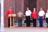 Commandant Neil B. Corley, Marine Corps League of Pennsylvania, Inc. introduces our guest speaker Col. John C. Church, Jr.