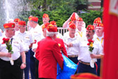 Pennsylvania Detachment Commandants getting flowers to be laid at the Tomb of the Unknown Soldier of American Revolution.
