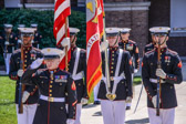 When the grenade detonated, his body absorbed the brunt of the blast, severely wounding him, but saving the life of his fellow Marine. By his undaunted courage, bold fighting spirit, and unwavering devotion to duty in the face of almost certain death, Lance Corporal Carpenter reflected great credit upon himself and upheld the highest traditions of the Marine Corps and the United States Naval Service.