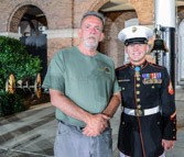 Leathernecks M/C Tom “Shoes” McCann with MOH Cpl. William “Kyle” Carpenter