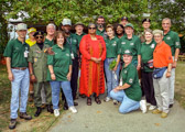 Year 2000 staff with special guest Miss America Heather Renee French.<br />Philadelphia Stand Down has been held at Lighthouse Field (Front & Erie Ave) since 1994.  Established as a temporary tent city, the area is a drug-alcohol-violence- police free zone designed to gain veteran trust and participation.  Friendship, hope and pride in themselves are fostered.