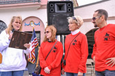Peggy Baker presenting award to the Ocean City Home Bank for all their efforts in help Operation First Response.