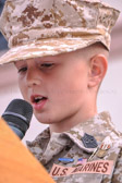 Young Marine Sliwinski addressing the audience.