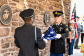 Flag folding ceremony by the Honor Guard provided by the Army National Guard
