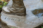 The Three Soldiers statue, unveiled on Veterans Day, 1984, was designed by Frederick, who placed third in the original memorial design competition.