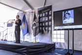 Congressman Brett Guthrie (R-Ky) addresses the audience. Sharon Ann Lane was one of the eight nurses killed during the Vietnam War.