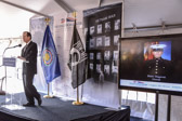 Admiral Michael Mullen, USN (Ret.) former Chairman of the Joint Chiefs of Staff speaking to audience